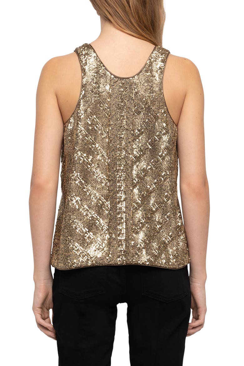 Tarys Sequin Tank, Alternate, color, GOLD
