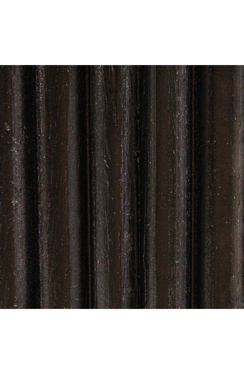 Olive Grove Round Tiered Pedestal Side Table with Ribbed Details, Alternate, color, Black