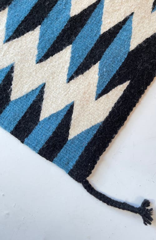 Archive New York Teo Blue And Black Handwoven Flatweave Wool Rug In Blue