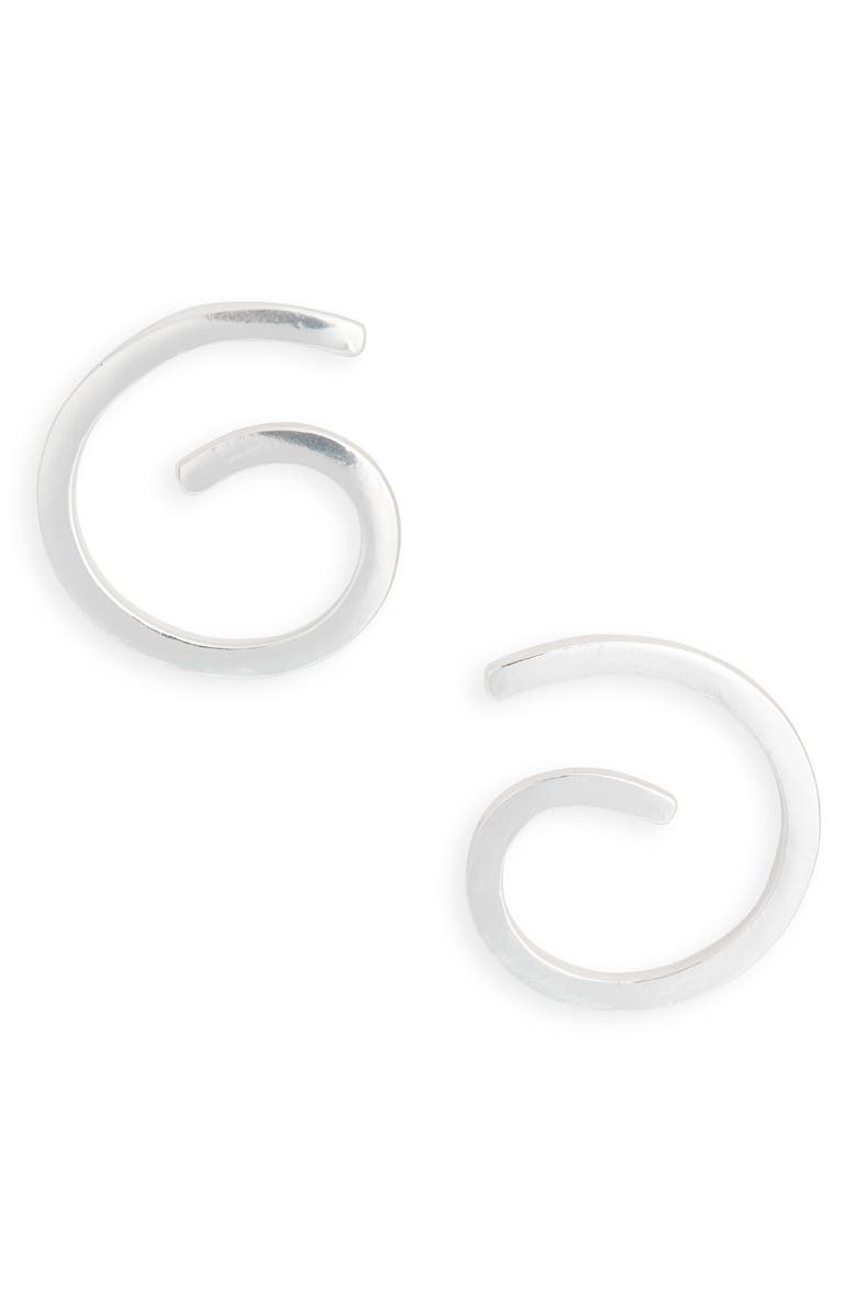 Karine Sultan Spiral Stud Earrings, Main, color, Silver