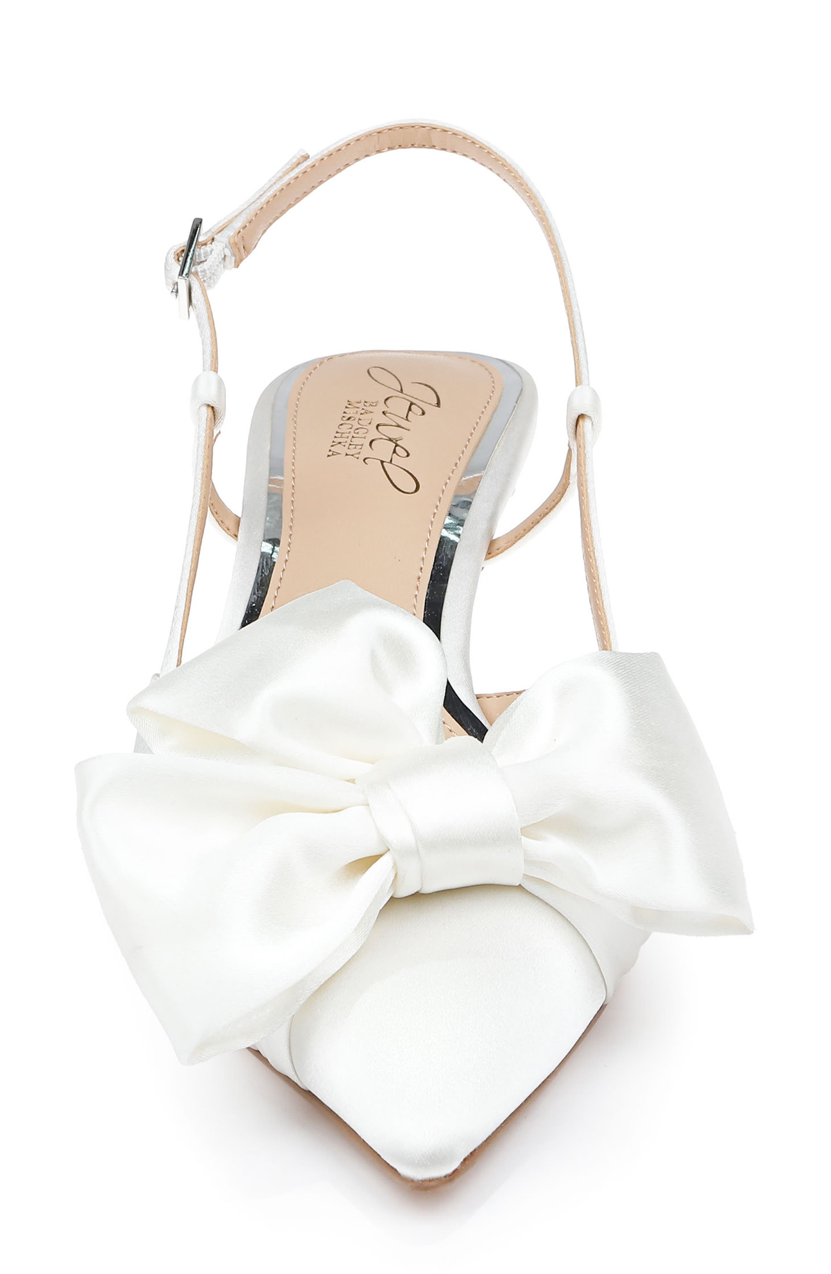 Shoshana Pointed Toe Slingback Pump, Alternate, color, IVORY SATIN