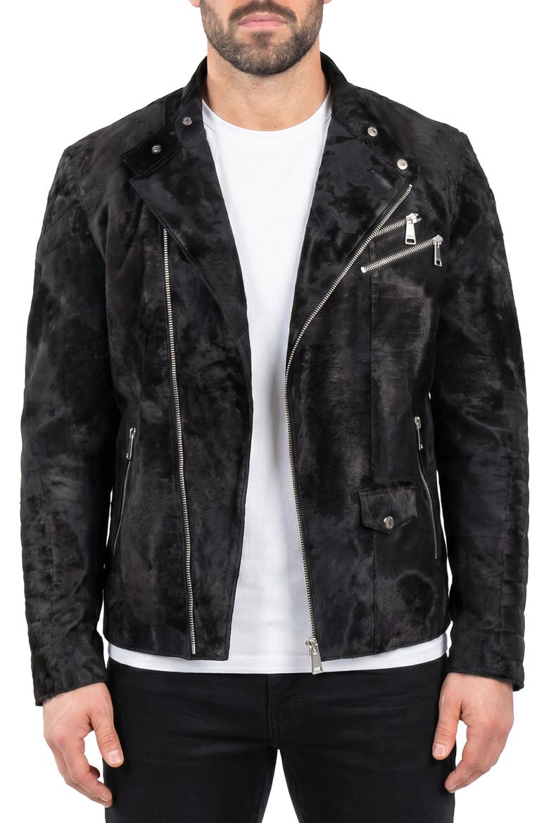 Captain Leather Jacket, Main, color, BLACK