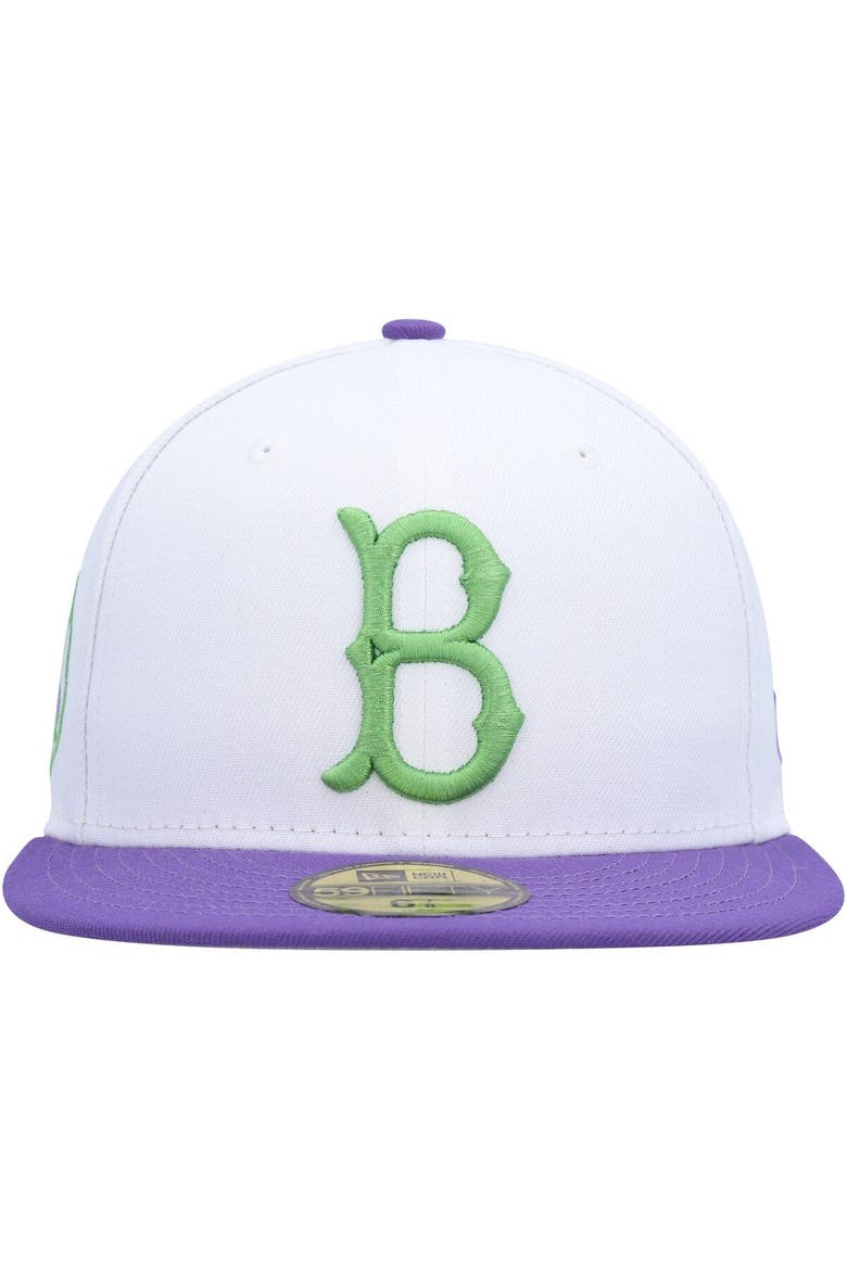 Men's New Era White Brooklyn Dodgers  Side Patch 59FIFTY Fitted Hat, Alternate, color, White