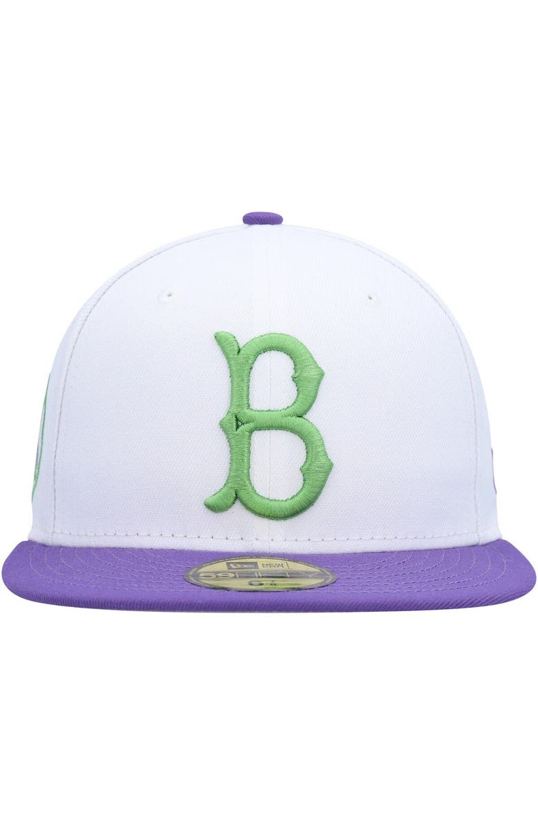 New Era Men's New Era White Brooklyn Dodgers Side Patch 59FIFTY Fitted Hat, Alternate, color, White