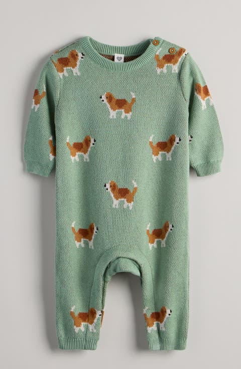 Jacquard Cotton Sweater Romper