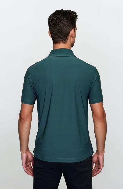 24sevenmen Wrinkle Resistant 3 Button Polo Shirt In Green