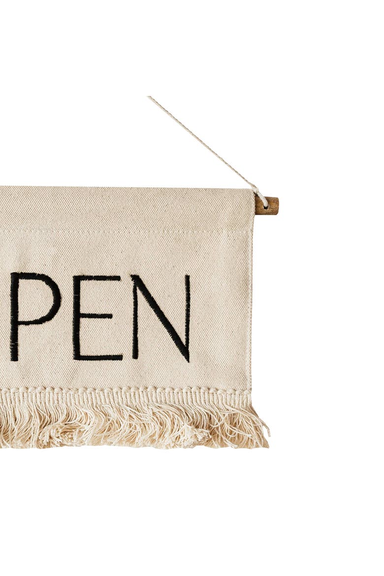 Tasseled Open or Closed Sign, Alternate, color, White