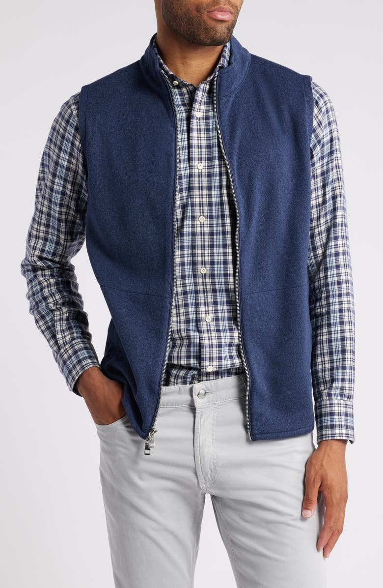 Peter Millar Crown Front Zip Vest, Main, color, Navy