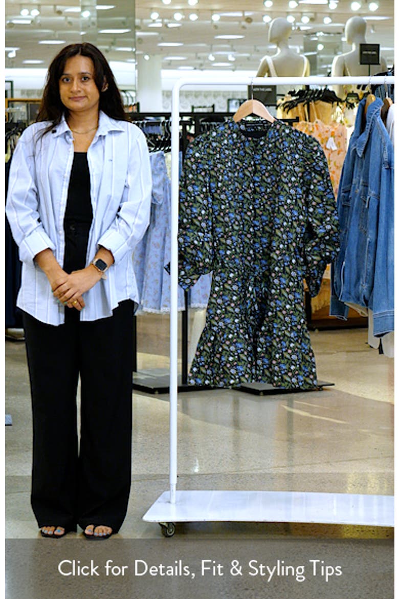 Mock Neck Cotton Button-Up Minidress video