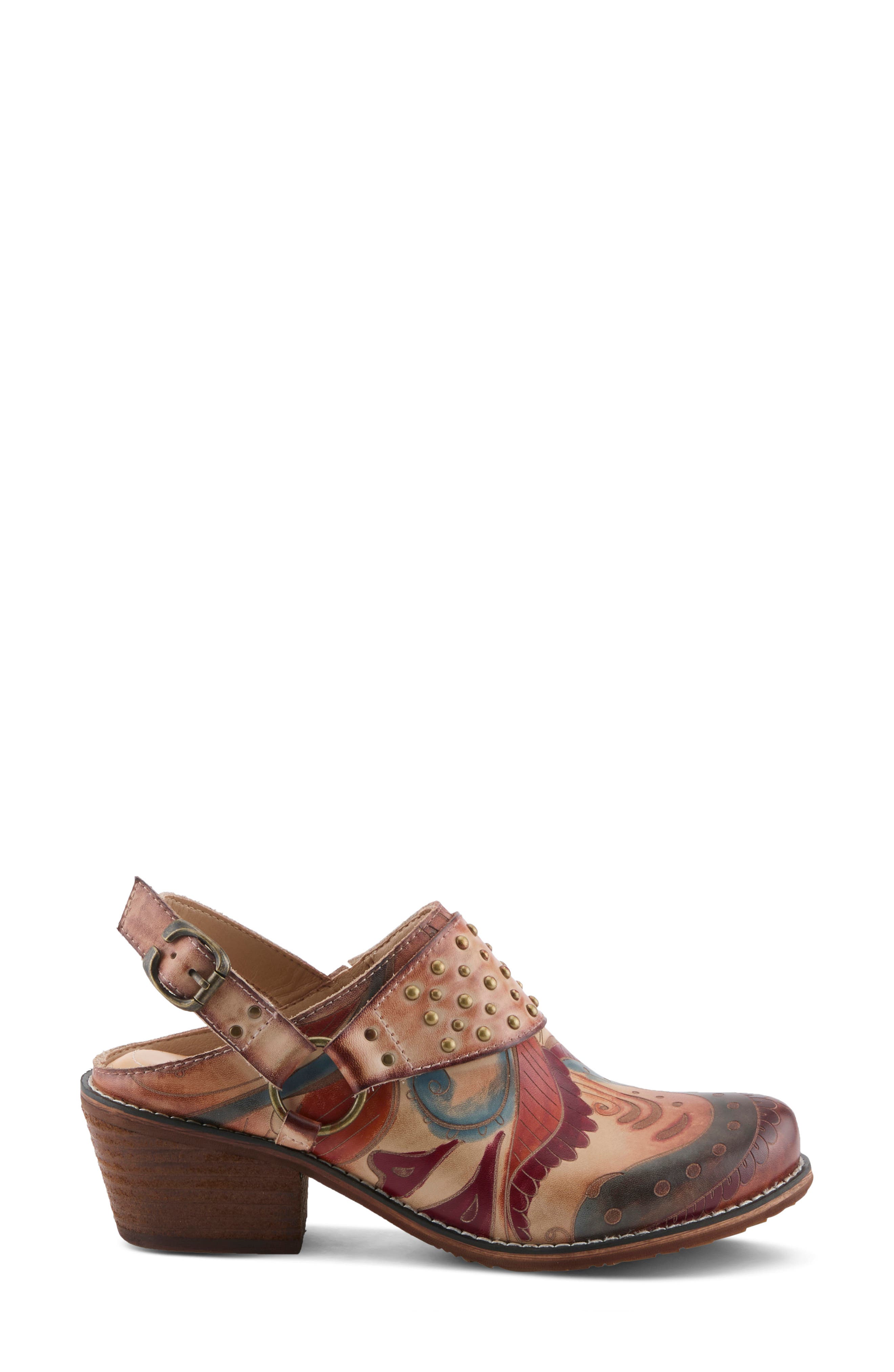 Daytona Studded Slingback Mule, Alternate, color, BEIGE MULTI