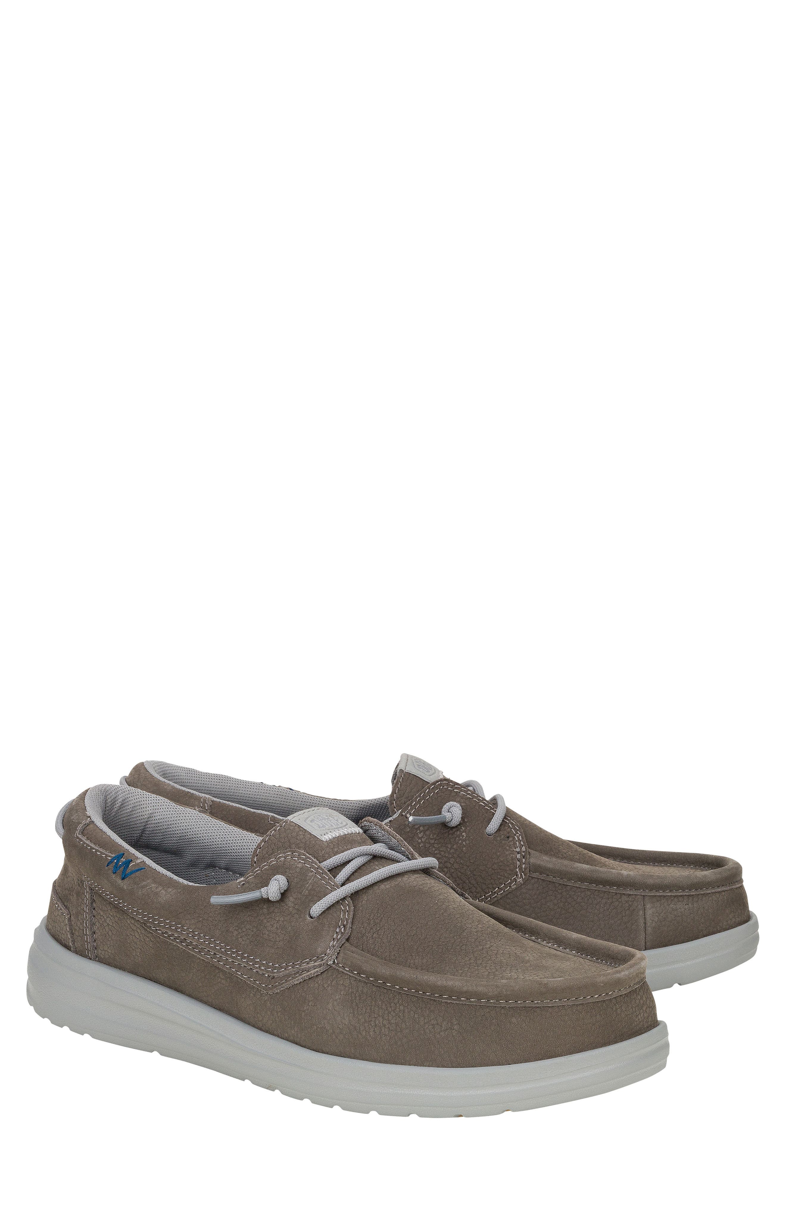 Hey Dude Welsh Grip Craft Leather Slip-On, Alternate, color, Grey