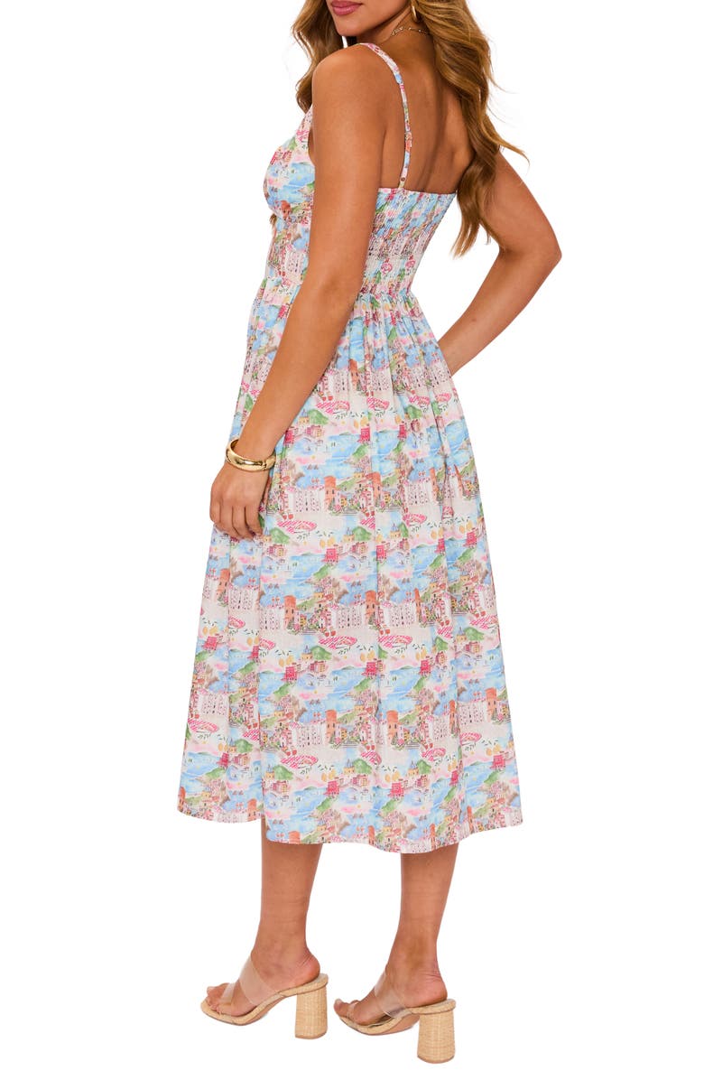 VICI Collection Delilah Landscape Print Midi Dress, Alternate, color, Multi