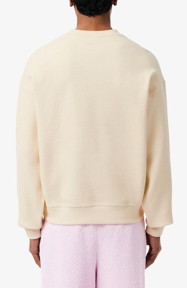 Lacoste Relaxed Fit Cotton Blend Piqué Sweatshirt, Alternate, color, Naturel Clair