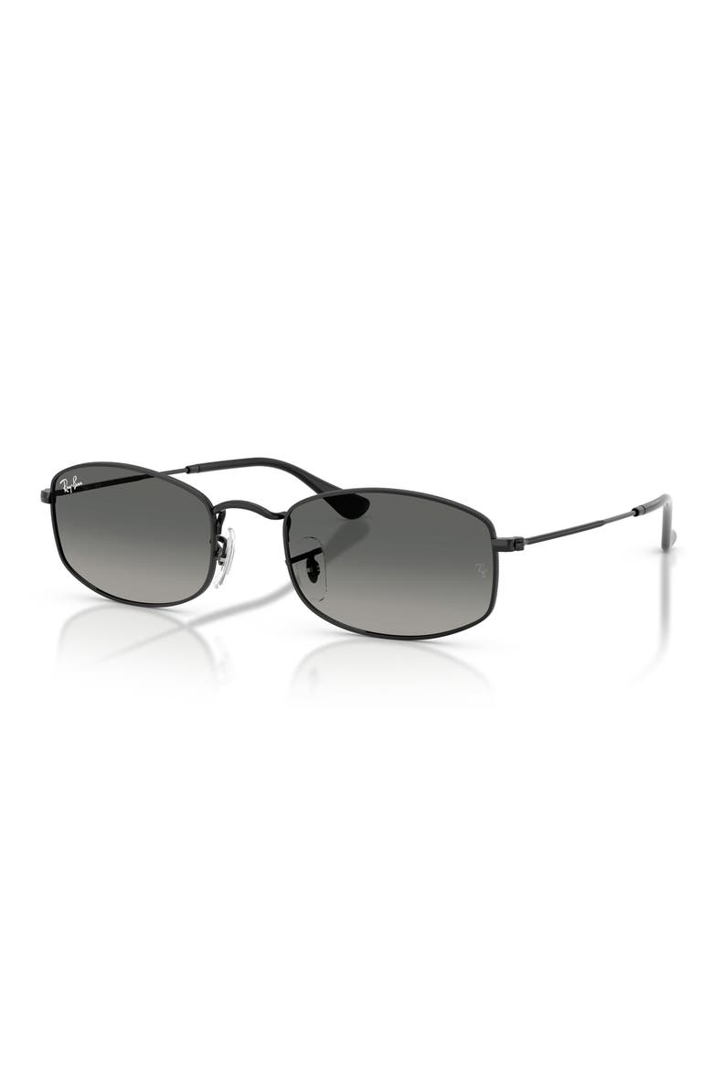 55mm Gradient Irregular Sunglasses, Alternate, color, BLACK / GRADIENT GREY