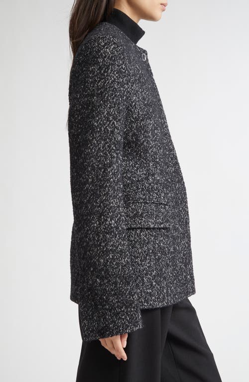 Totême Toteme Collarless Cinched Wool Blend Jacket In Multi