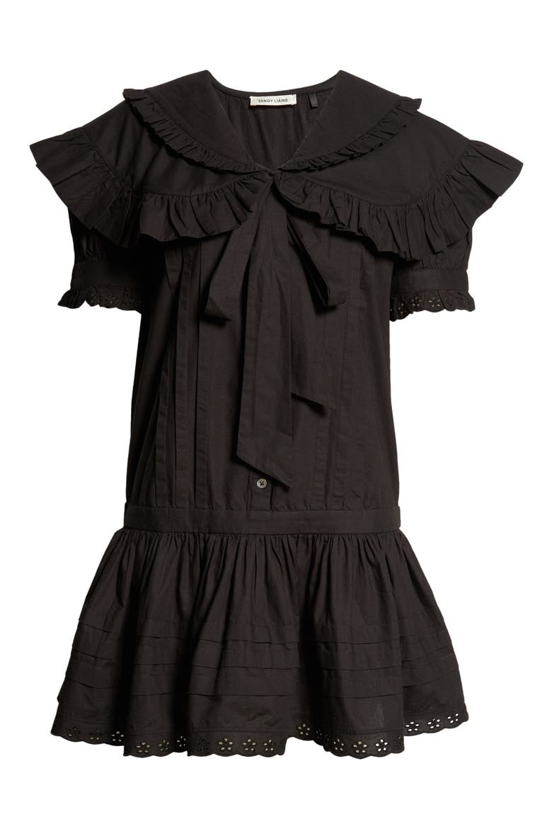 Toki Drop Waist Cotton Minidress, Alternate, color, BLACK