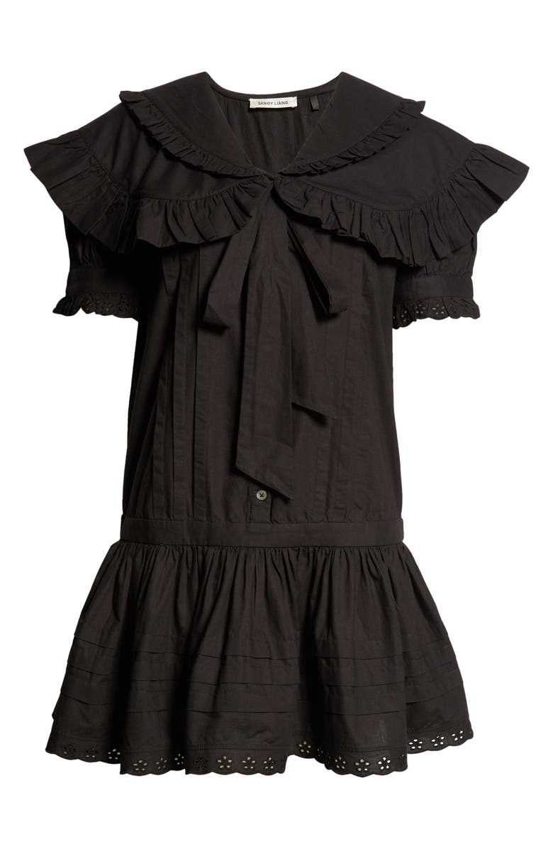 Sandy Liang Toki Drop Waist Cotton Minidress, Alternate, color, 