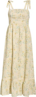 Lucky Brand Tie Strap Sleeveless Midi Dress
