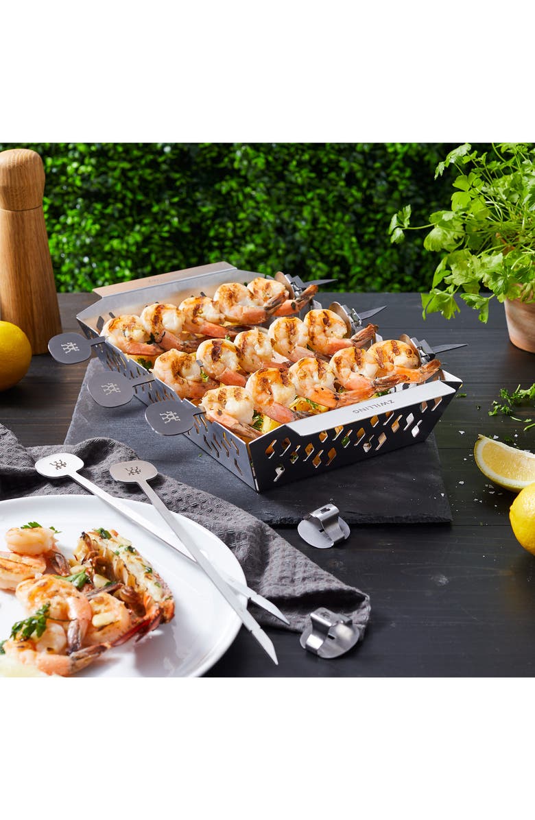 ZWILLING 6-Piece Barbecue Skewers & Basket Set, Alternate, color, Stainless Steel