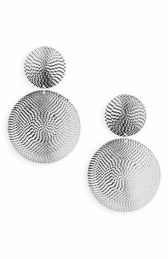 Tasha Textured Double Medallion Drop Earrings