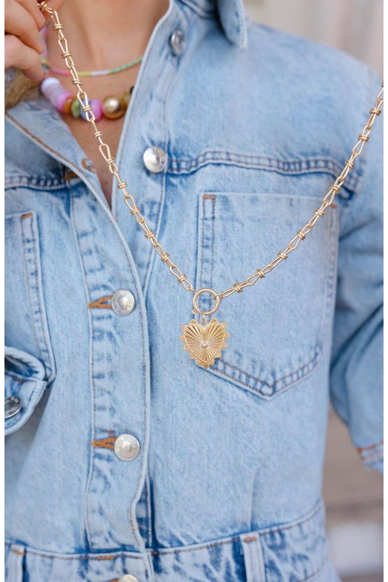 Love and Luck Necklace, Alternate, color, Gold