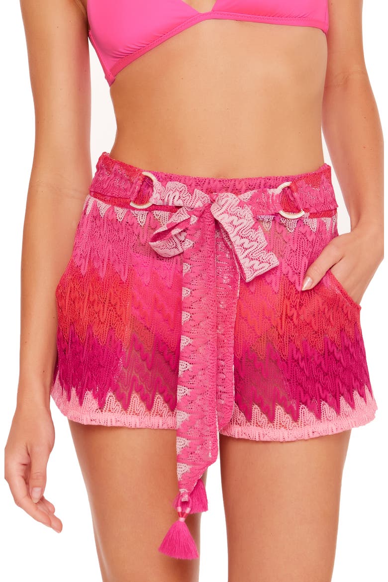 Cascade Cover-Up Shorts, Main, color, PINK