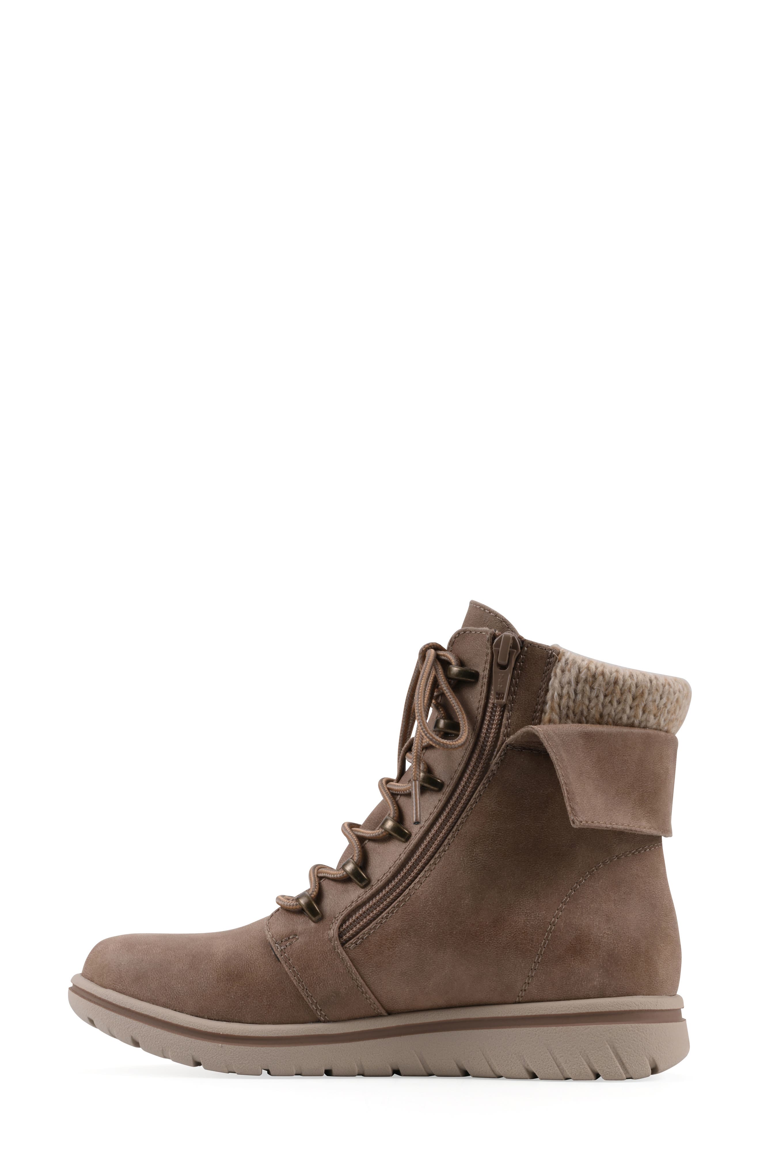 CLIFFS BY WHITE MOUNTAIN Hanson Knit Cuff Side Zip Boot, Alternate, color, Natural Fabric