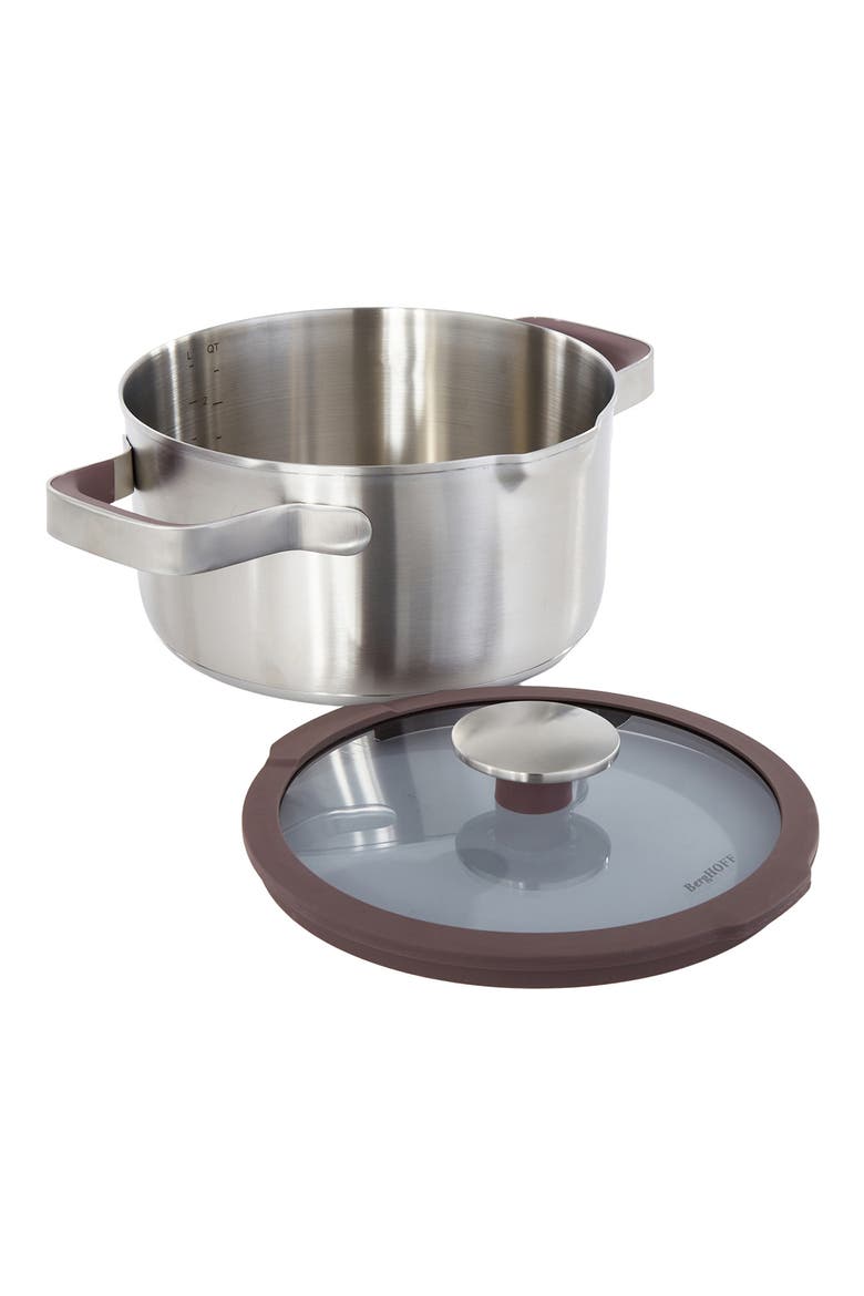 Elements 18/10 Stainless Steel 1.5-Quart Saucepan with Glass Lid, Alternate, color, PURPLE