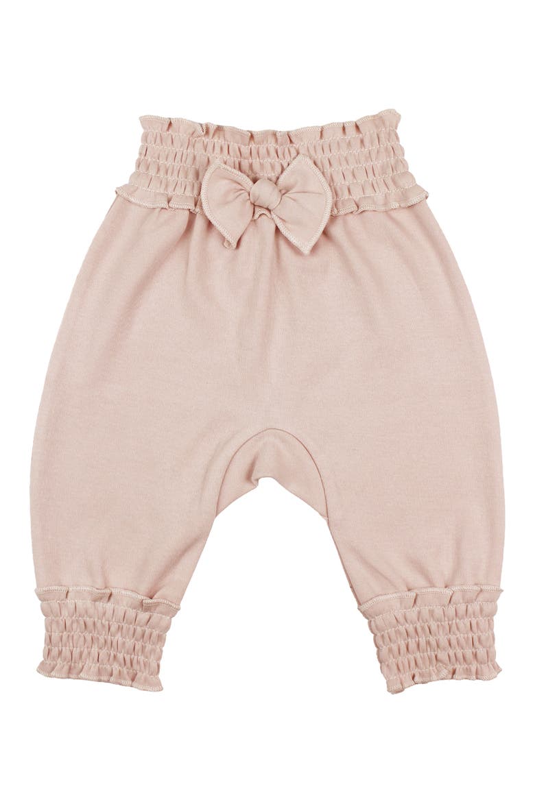 Organic Cotton Smocked Bubble Pants, Main, color, ROSEWATER
