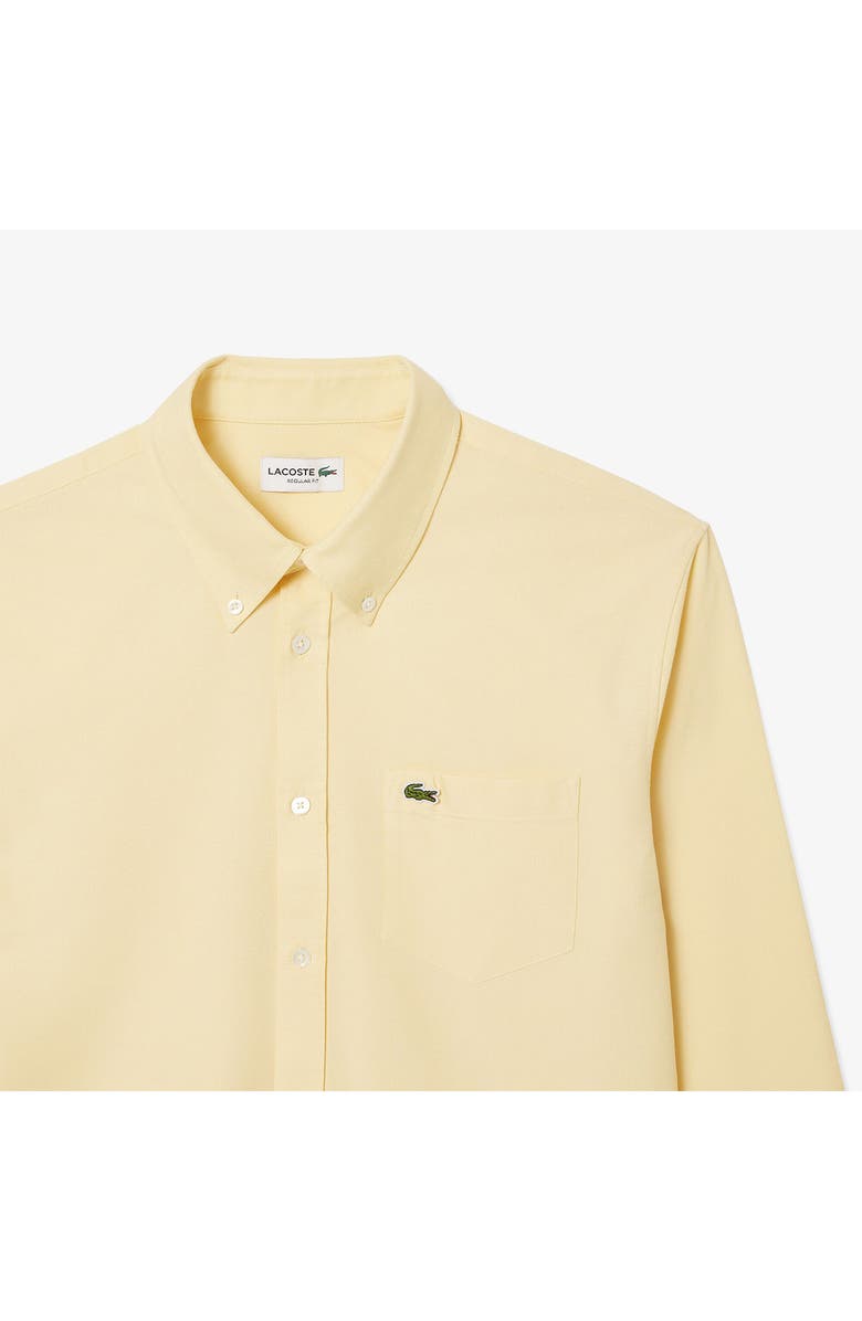 Lacoste Regular Fit Oxford Button-Down Shirt, Alternate, color, Yellow/ White