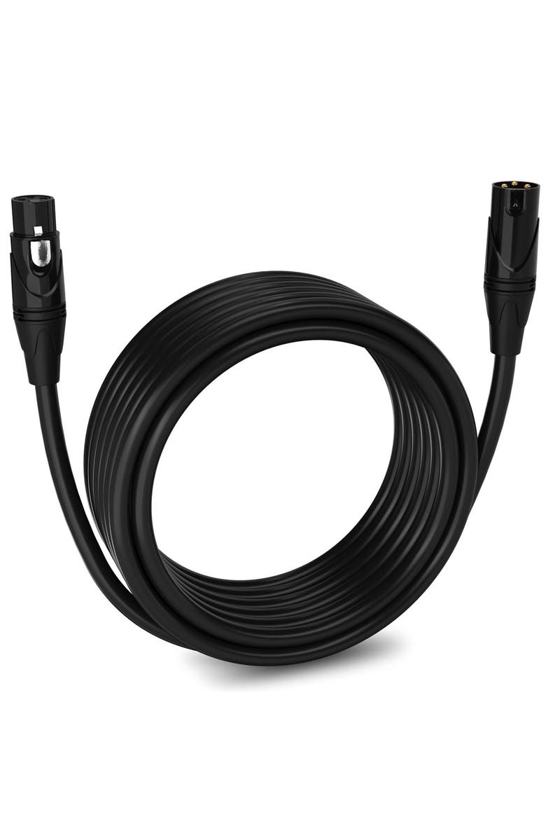 Lyxpro 25 ft Balanced XLR Cable, Male to Female, 3 Pin Microphone Cable, Main, color, Black