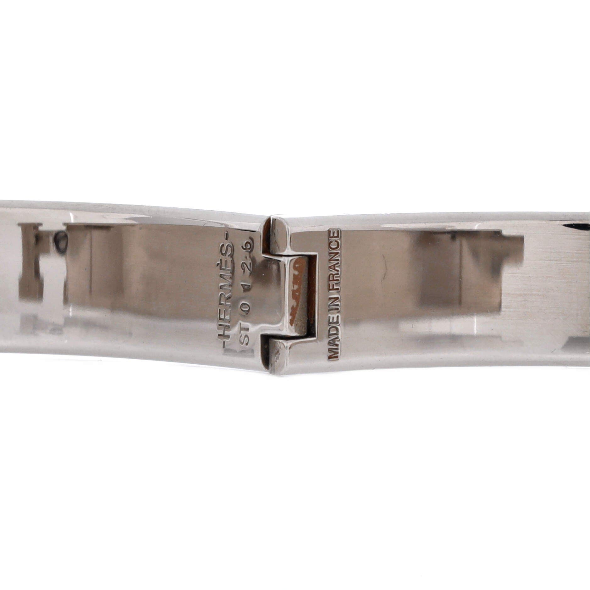 Clic H Bracelet Enamel Narrow, Alternate, color, White