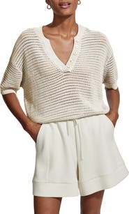 Varley Callie Sheer Knit Cotton Top