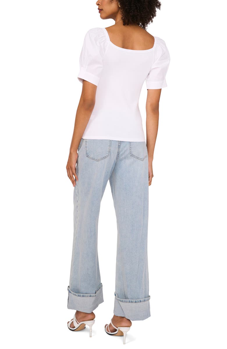 1.STATE Mixed Media Puff Sleeve T-Shirt, Alternate, color, 