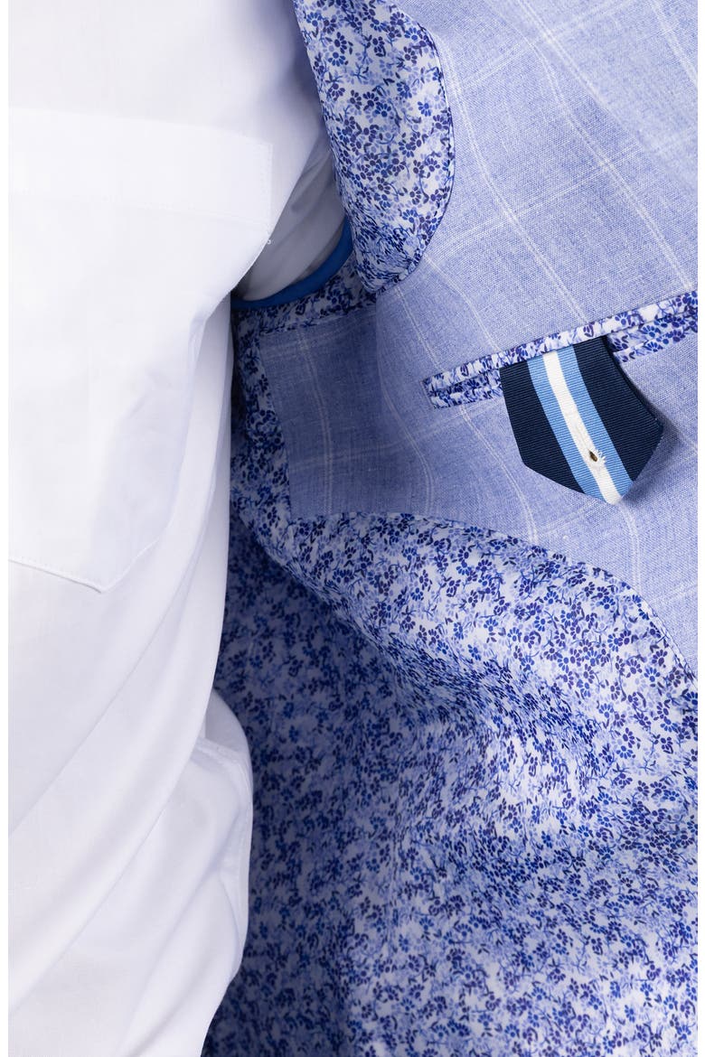 Mélange Yarn Dyed Windowpane Sport Coat, Alternate, color, LIGHT BLUE