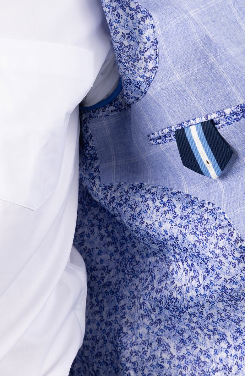 TailorByrd Mélange Yarn Dyed Windowpane Sport Coat, Alternate, color, Light Blue