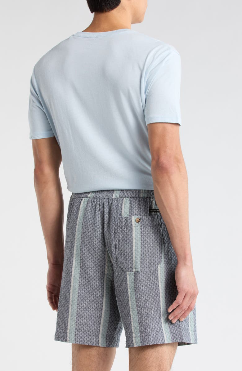 Lucky Brand Stripe Cotton Dobby Drawstring Shorts, Alternate, color, Navy Stripe