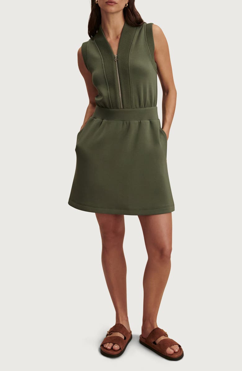 Varley Polyanna Knit Half Zip Dress, Main, color, Thyme