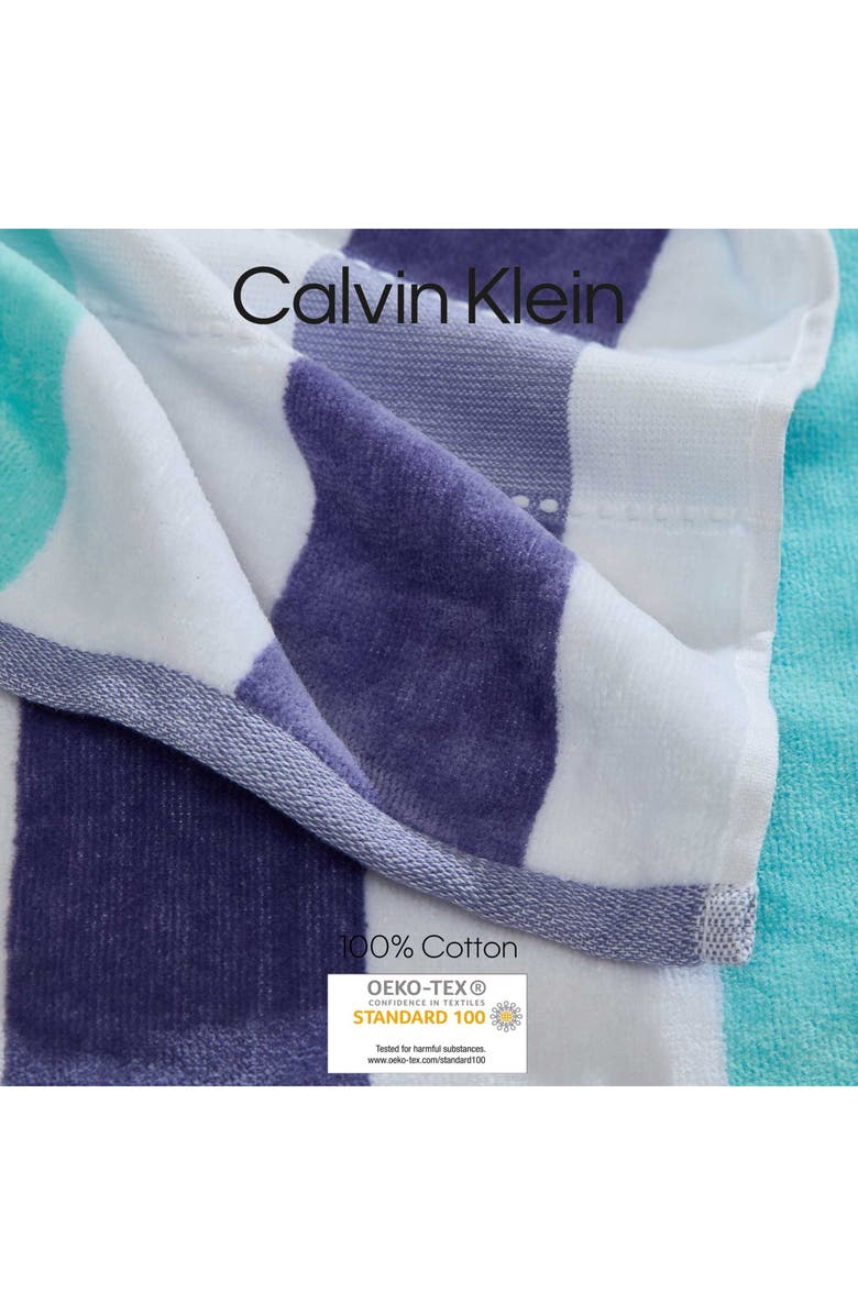 Calvin Klein Color Pop Stripe Beach Towel, Alternate, color, Purple/Blue