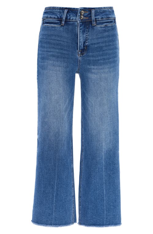 Bayeas Frayed Welt Pocket High Waist Crop Wide Leg Jeans