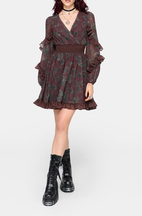 Pact Paisley Frill Sleeve Mini Dress