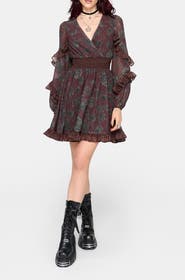 Disturbia Pact Paisley Frill Sleeve Mini Dress