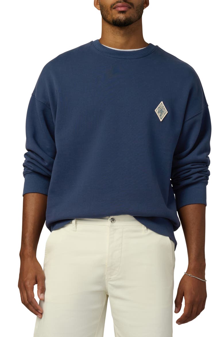 Embroidered Logo Patch Sweatshirt, Main, color, DRESS BLUES
