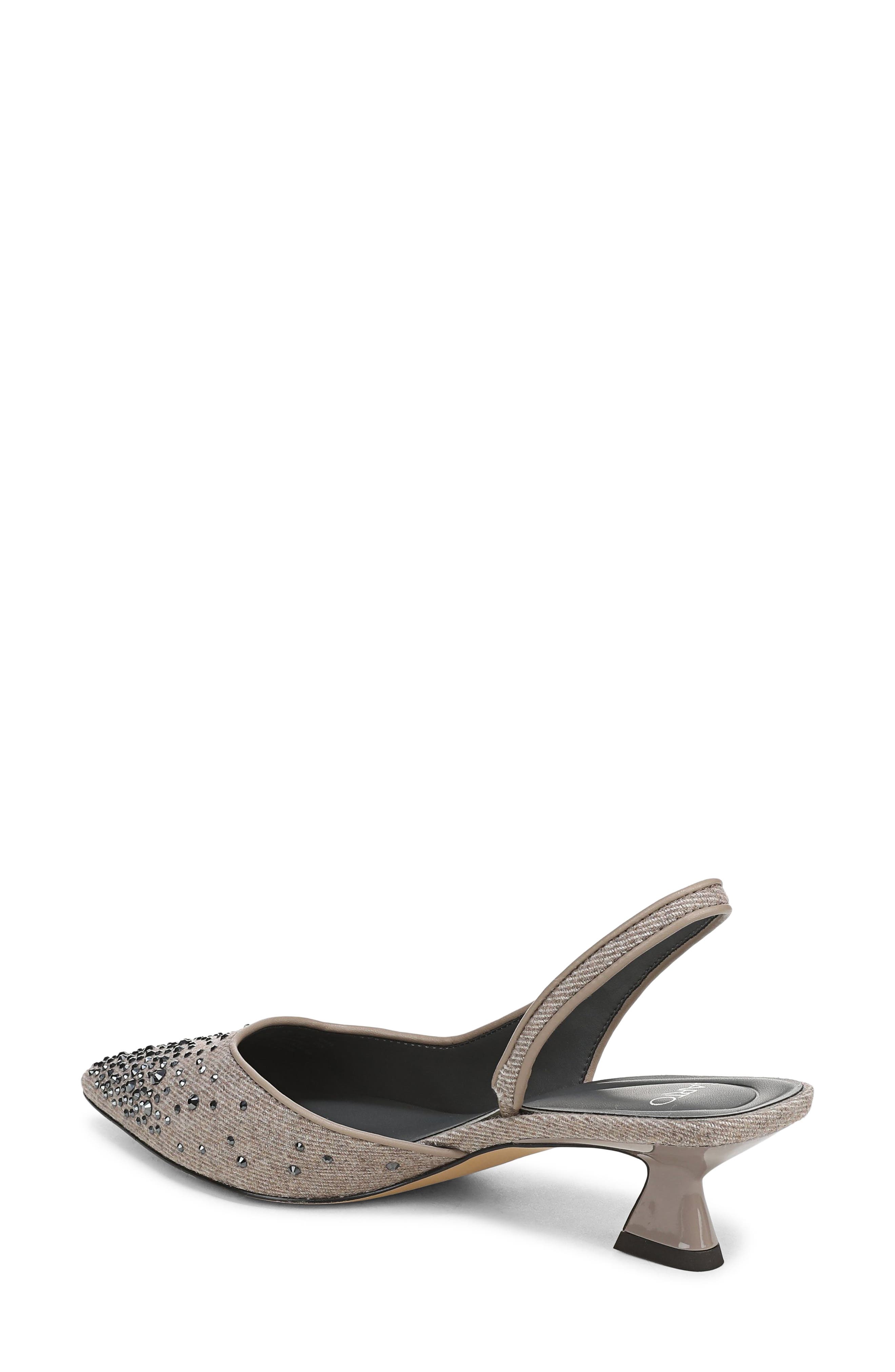 Devin Pointed Toe Slingback Pump, Alternate, color, BEIGE COZY FABRIC