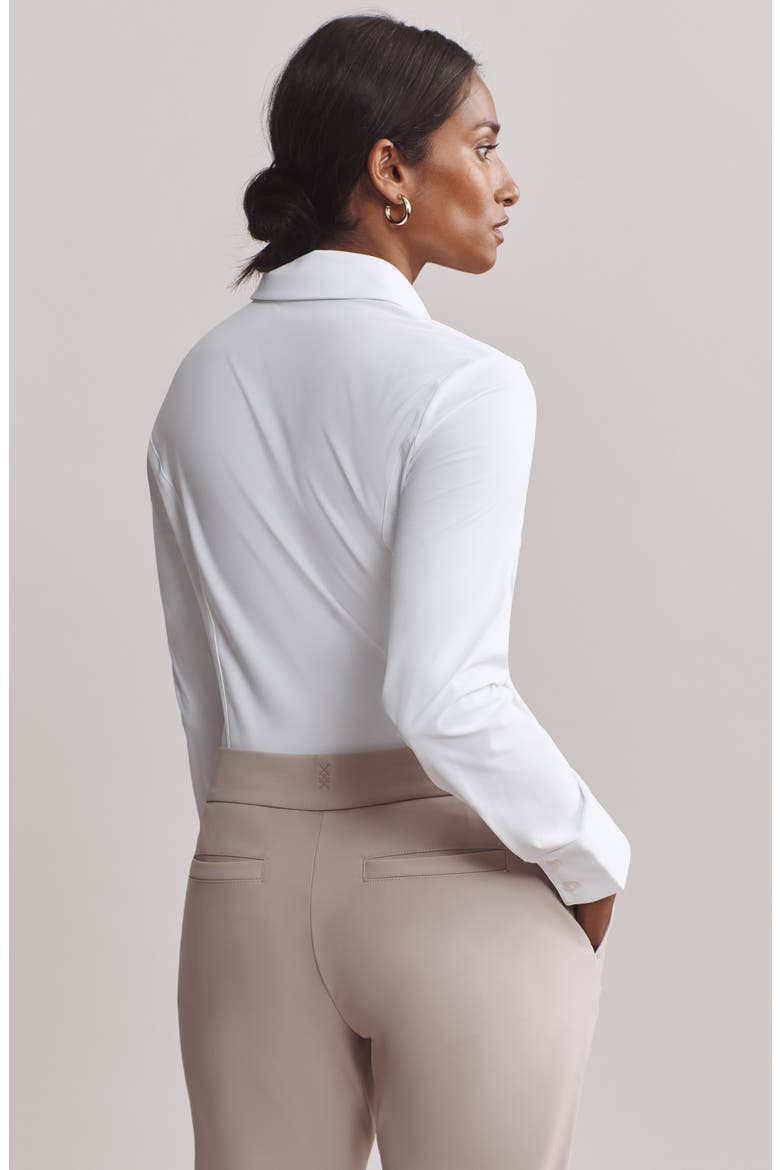 Commuter Performance Button-Up Shirt, Alternate, color, SNOW WHITE