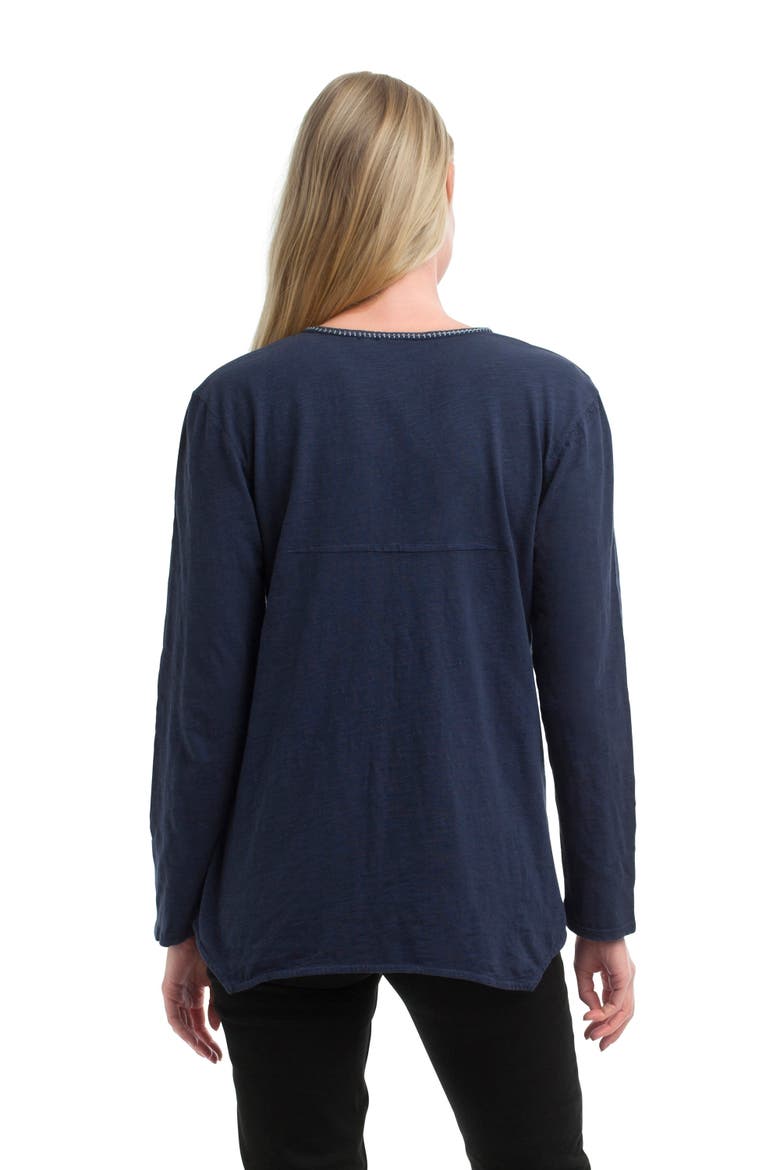 Metallic Thread V-Neck, Alternate, color, Naval Academy