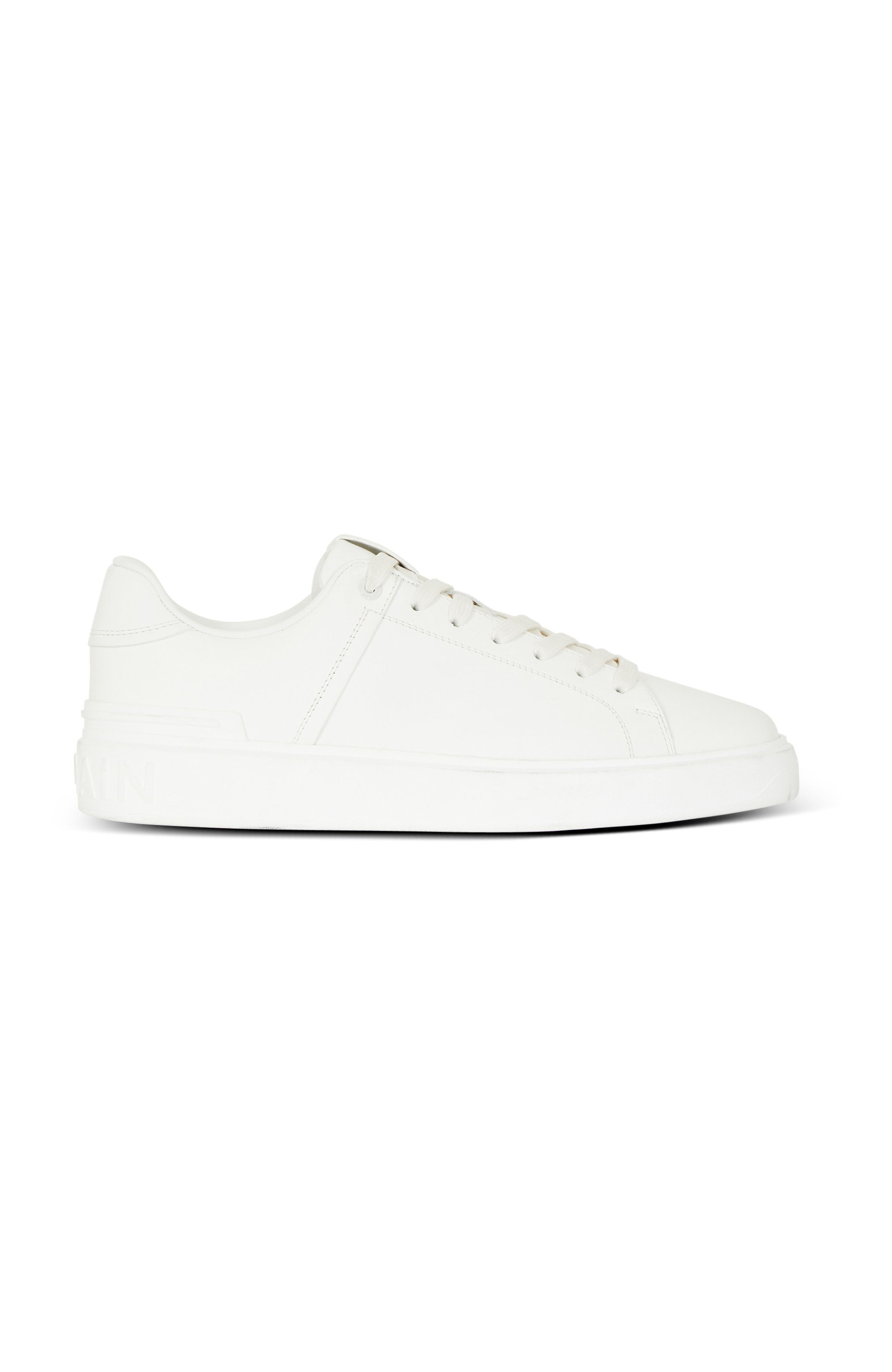 Balmain B-Court trainers in calfskin and rubber, Alternate, color, White