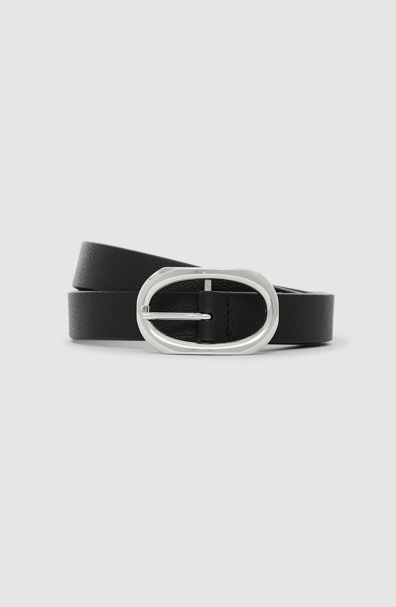 ANINE BING Small Signature Link Belt, Alternate, color, Black Pebbled