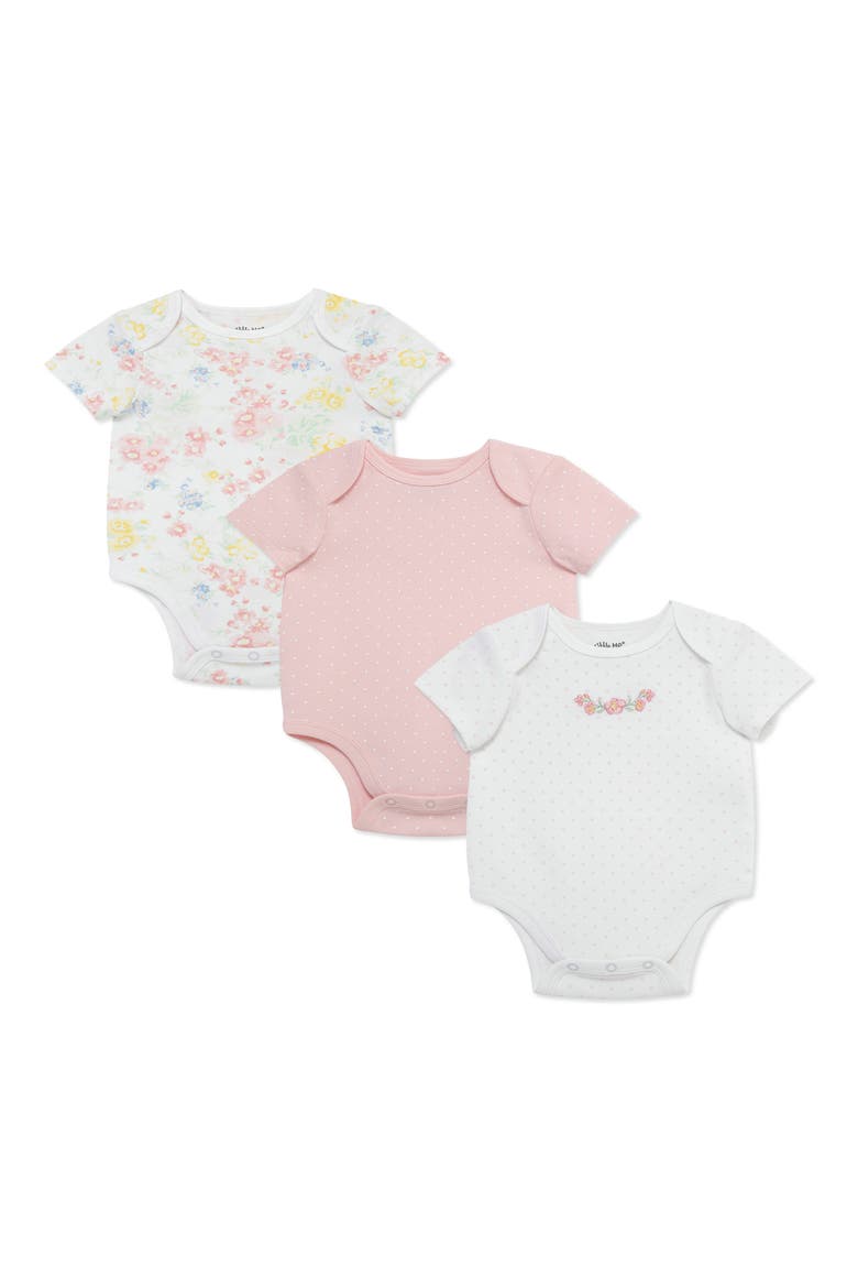 3-Pack Garden Floral Bodysuits, Main, color, FLORAL