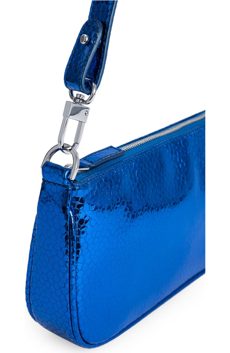 By Far Rachel Metallic Flagstone Leather Shoulder Bag, Alternate, color,